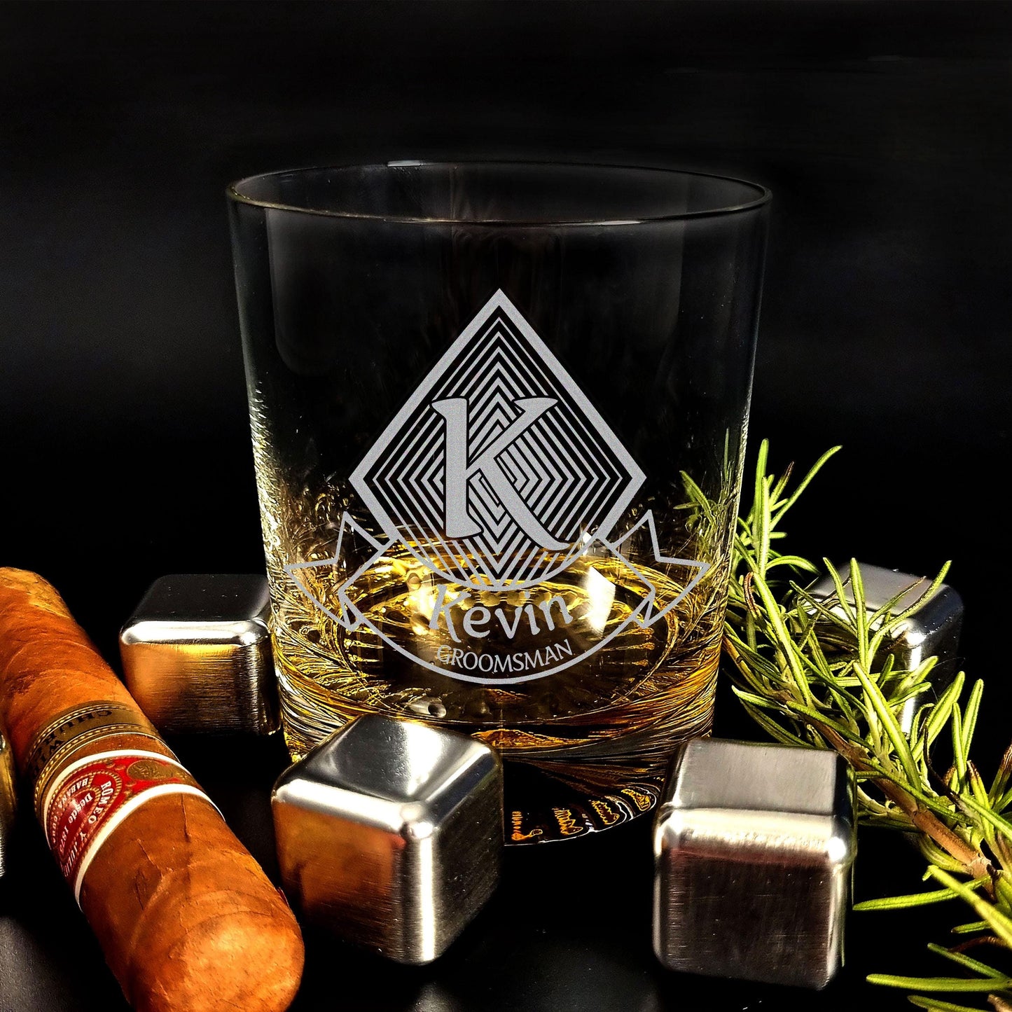 Personalized Engraved Groomsmen Whiskey Glasses Custom Old Fashioned Glass for Best Man Groomsman Proposal, Wedding Party Gifts