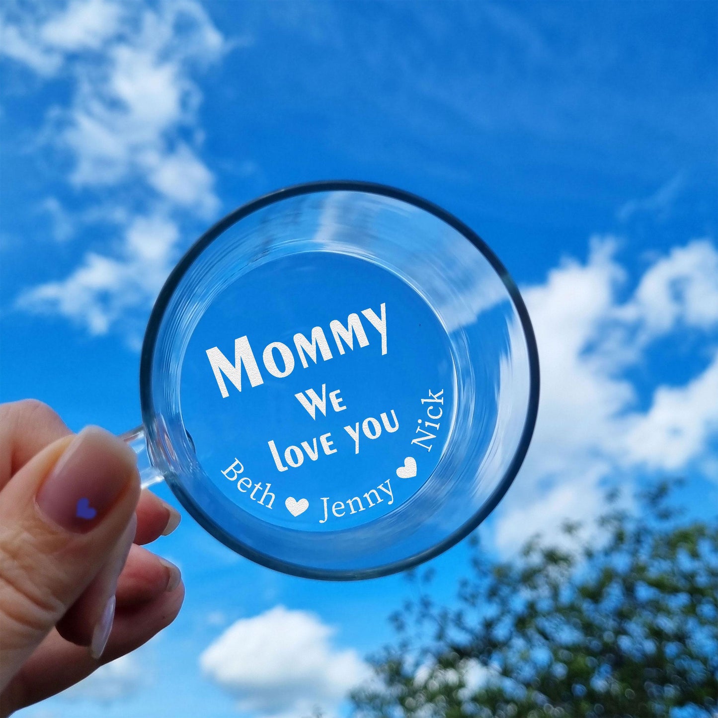 Custom Coffee Mug for Mom - Inside Bottom Engraved with Kids’ Names - Gift for Mother’s Day, Birthday or Just Because