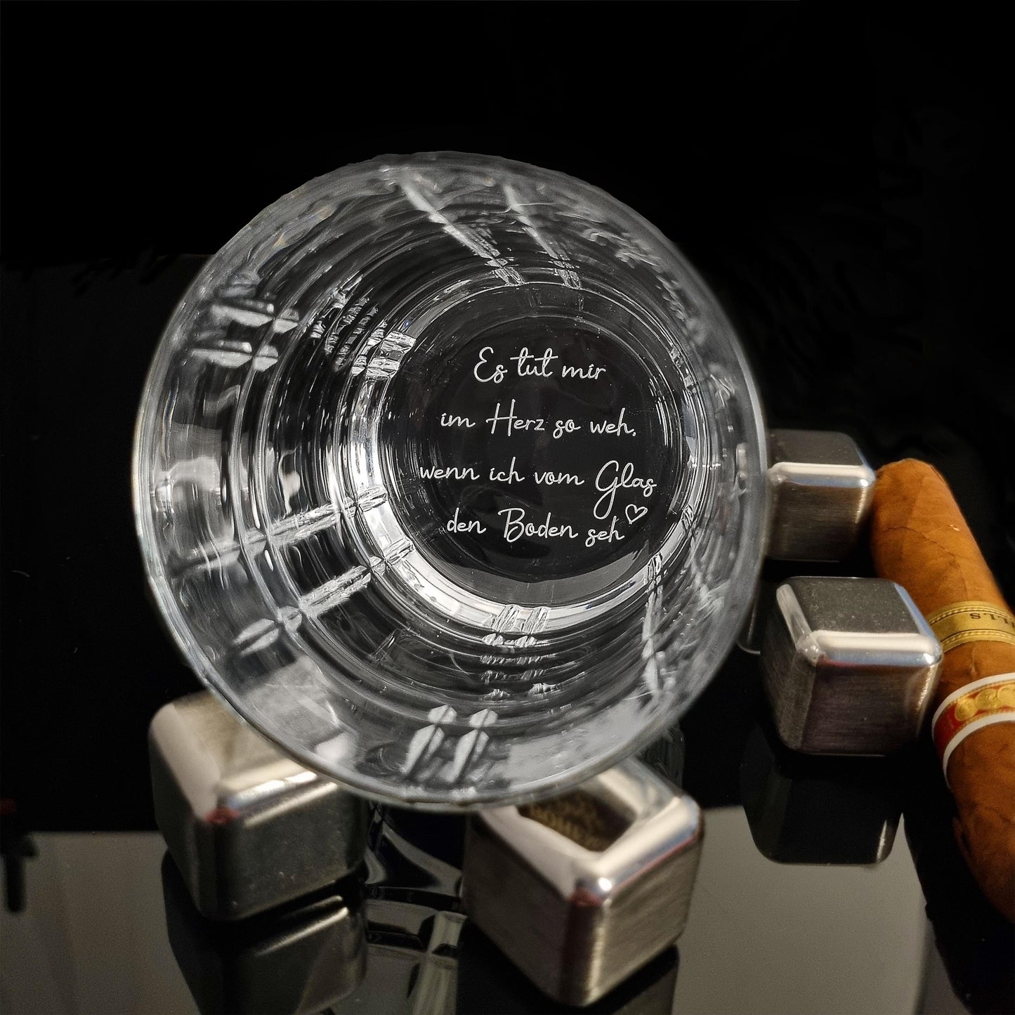 Handschrift im Whiskyglas, Geschenk für Männer, individuelle geheime Botschaft auf der Unterseite für Whiskyliebhaber, Gläser mit Gravur auf der Unterseite