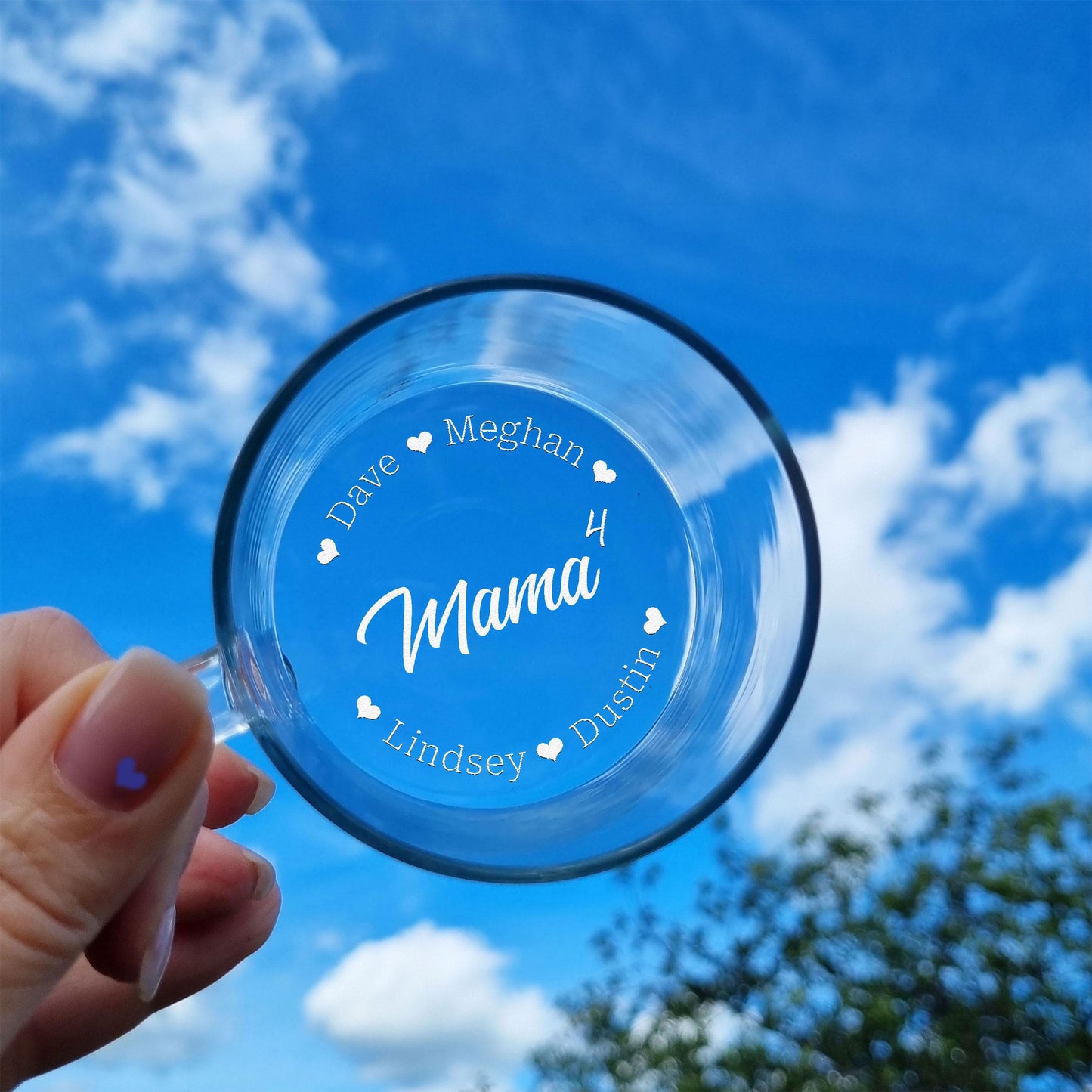 Custom Coffee Mug for Mom - Inside Bottom Engraved with Kids’ Names - Gift for Mother’s Day, Birthday or Just Because