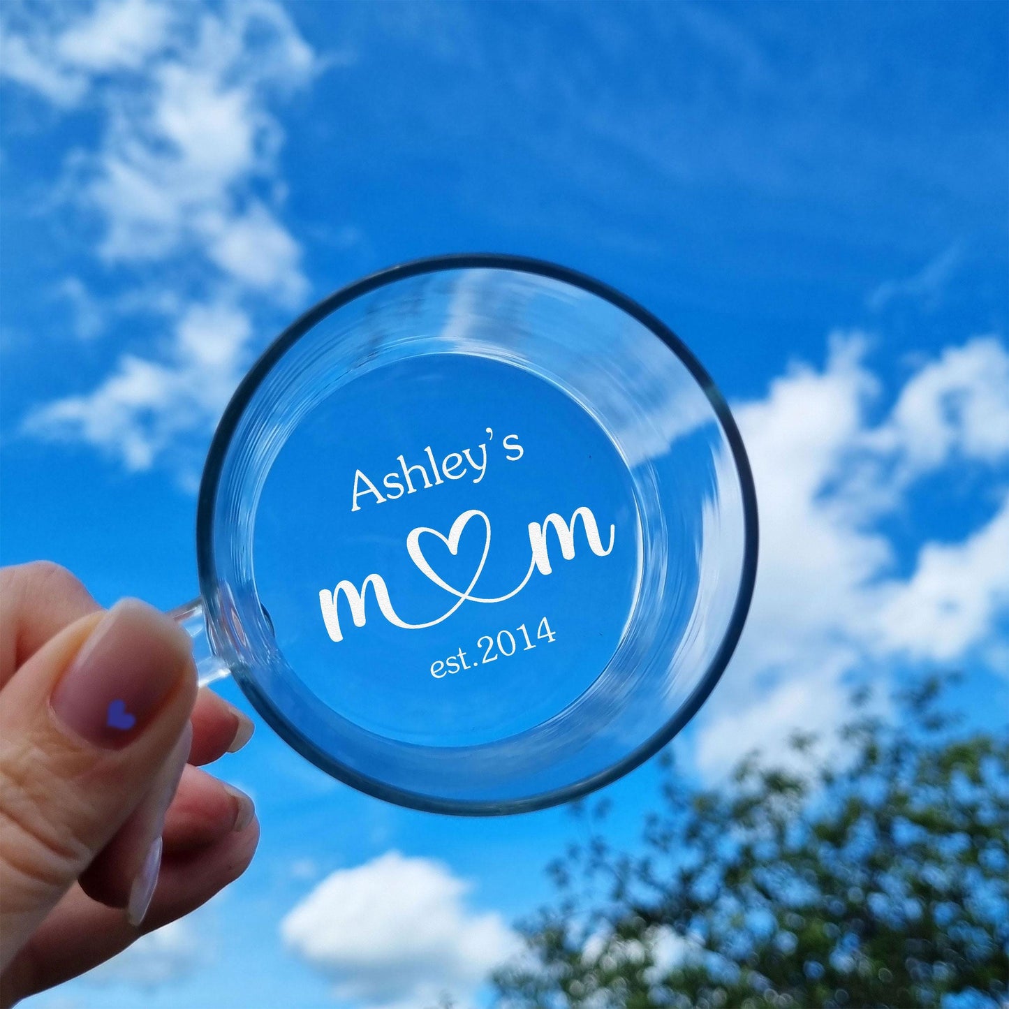 Custom Coffee Mug for Mom - Inside Bottom Engraved with Kids’ Names - Gift for Mother’s Day, Birthday or Just Because