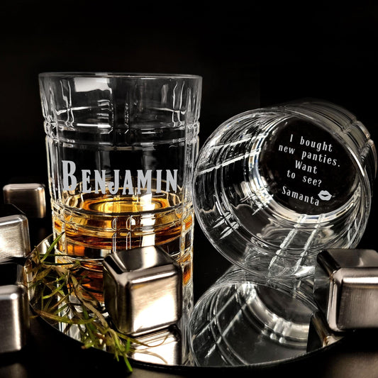Secret Message Whiskey Glass for Boyfriend Gift Unique Gift with Custom Text Inside, Boyfriend Birthday Gift
