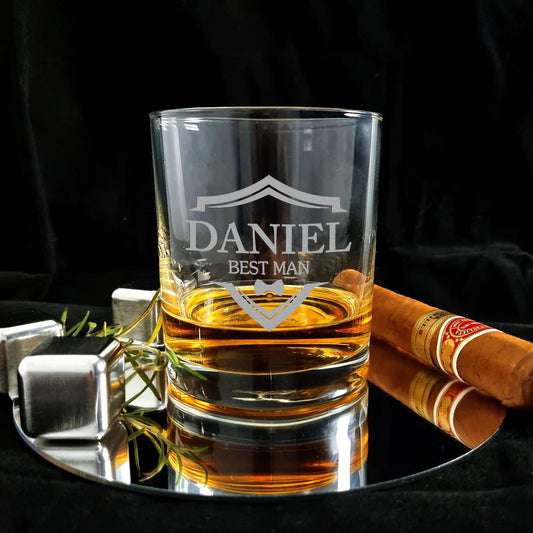 Whiskey Glass Groomsman Proposal Gift Personalized Groomsmen Best Man Gift Wedding Favors