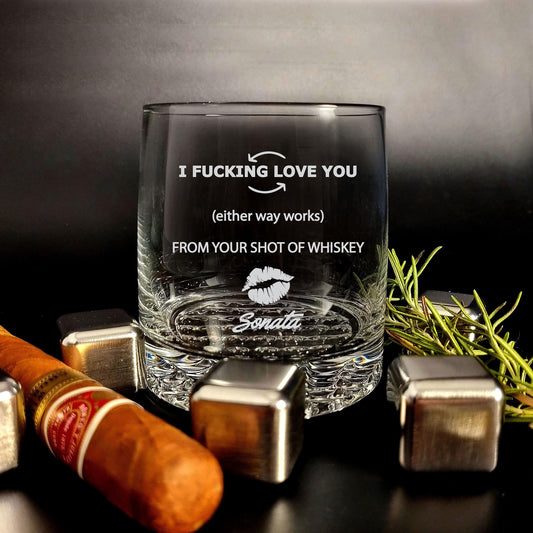 Custom Whiskey Glasses Funny with Premium Engraving Personalized Gifts for Him, Gift for Husband, Christmas Gifts for Men, Boyfriend Gifts