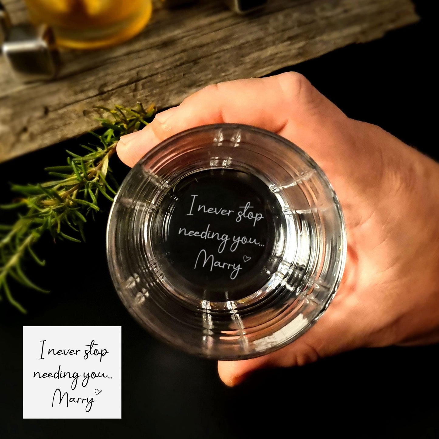 Custom Handwriting Whiskey Glasses Personalized Handwritten Gift Message for your Loved Ones