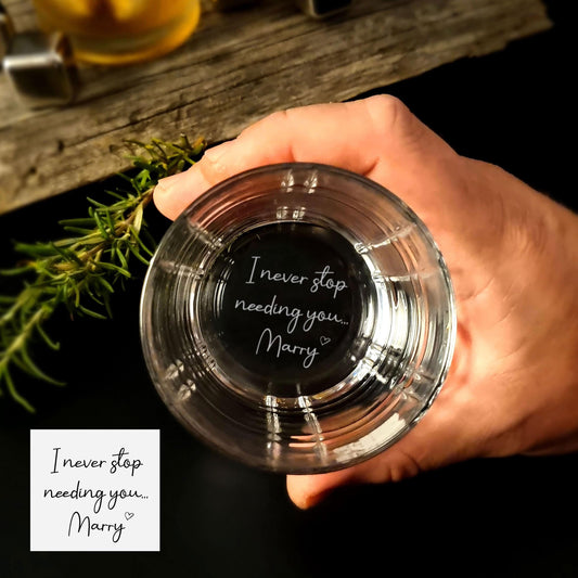 Custom Handwriting Whiskey Glasses Personalized Handwritten Gift Message for your Loved Ones