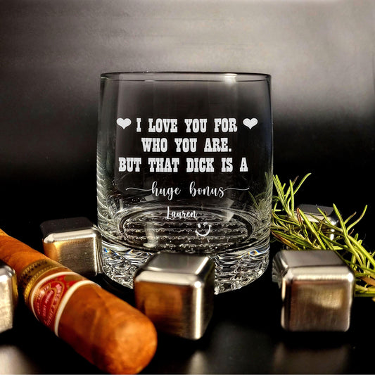 Funny Anniversary Whiskey Glass I Love You Gift For Him Boyfriend Gifts For Men, Gift For Husband, Gifts For Him Valentines Day