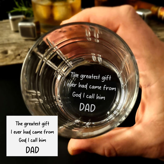 Gift For Dad Handwritten Whiskey Glass Personalized Handwriting Gift Message for Father Birthday Your Loved Ones Gift