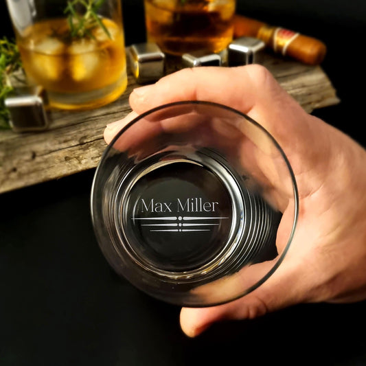 Bottom Initials Engraved Glass Ideal Custom Gift For Him Perfect for any Special Occasion, Personalized Groomsman Gift