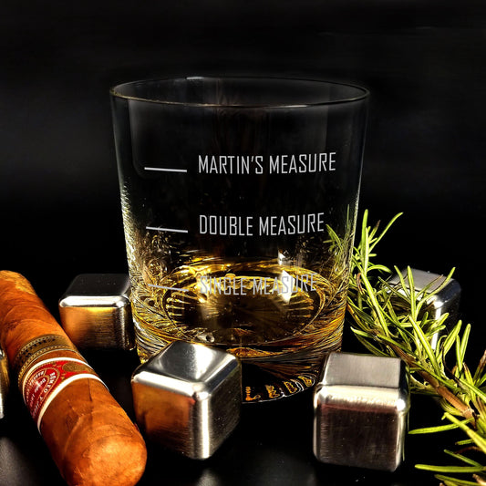 Funny Personalized Measuring Whiskey Glass with Custom Name Ideal for Him Birthdays, Holidays & More Christmas Gift for Whiskey Lovers