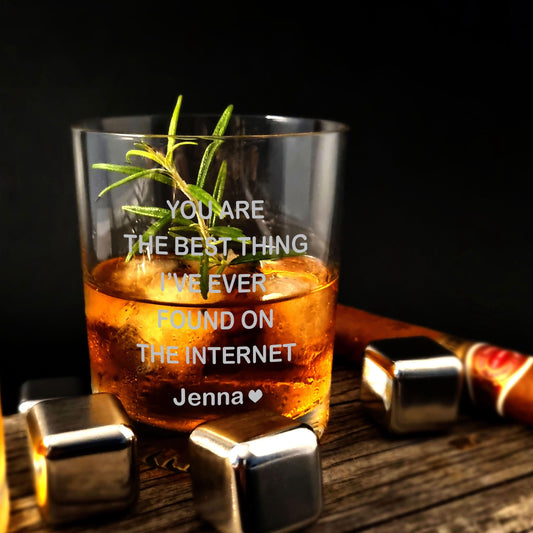 Gift for The Best Husband Whiskey Glass with Personalized Message Boyfriend Christmas Gift Birthday Gift for Him Anniversary Gift for Him