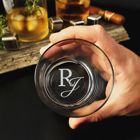 Bottom Engraved Whiskey Glass with Personalization for Any Special Occasion, Bottom Engraved Glasses