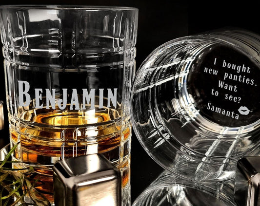 Secret Message Whiskey Glass for Boyfriend Gift Unique Gift with Custom Text Inside, Boyfriend Birthday Gift